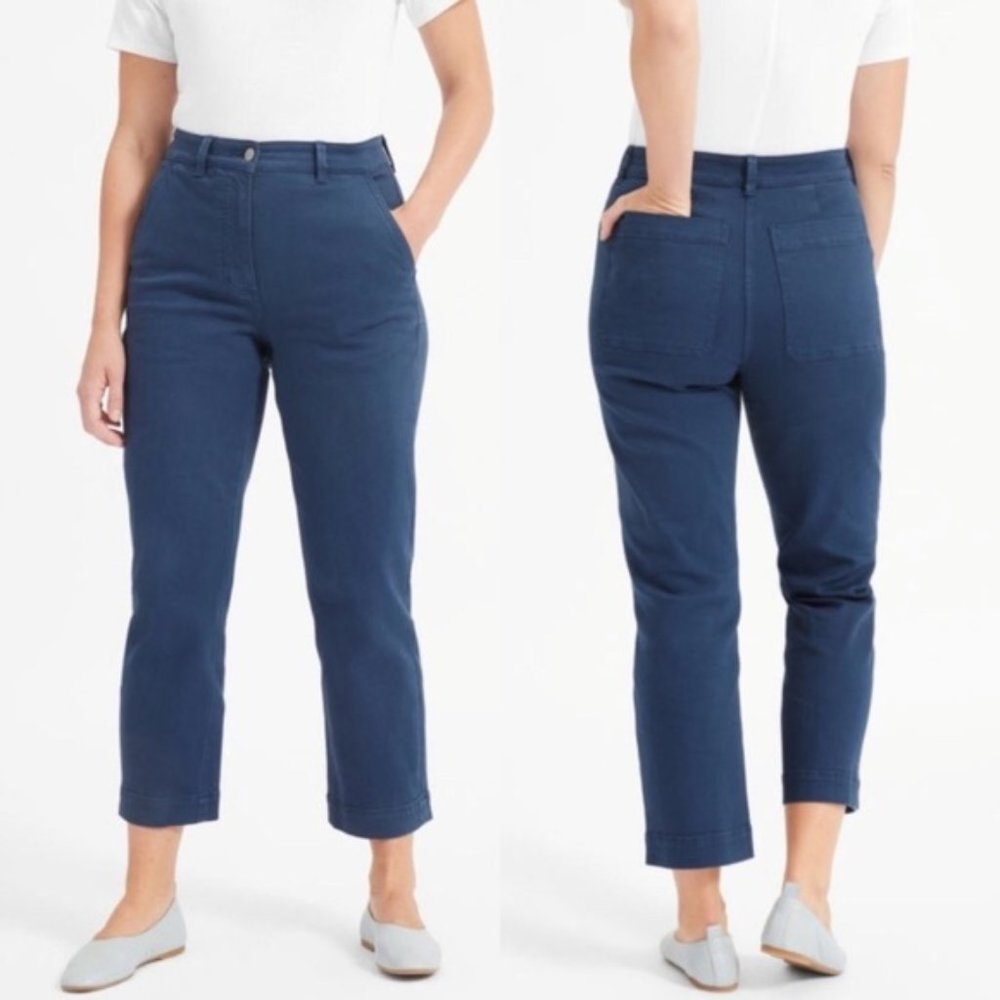 Everlane Women's Straight Leg Crop Pant in Blue 2R